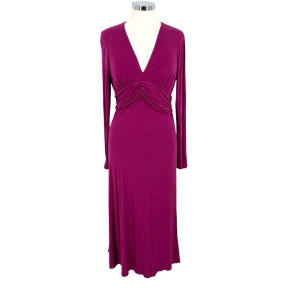 Boden Elodie V-Neck Jersey Midi Dress Damson Berry Purple UK 14 US 10 - Picture 1 of 11